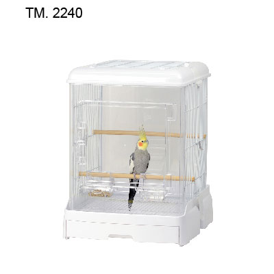 LillipHut Birds Clear Cage 40 White